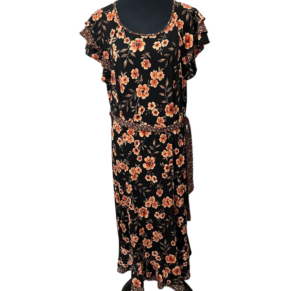 Perceptions NY Women’s Dress Sz‎ XL Midi Pull On Autumn Fall